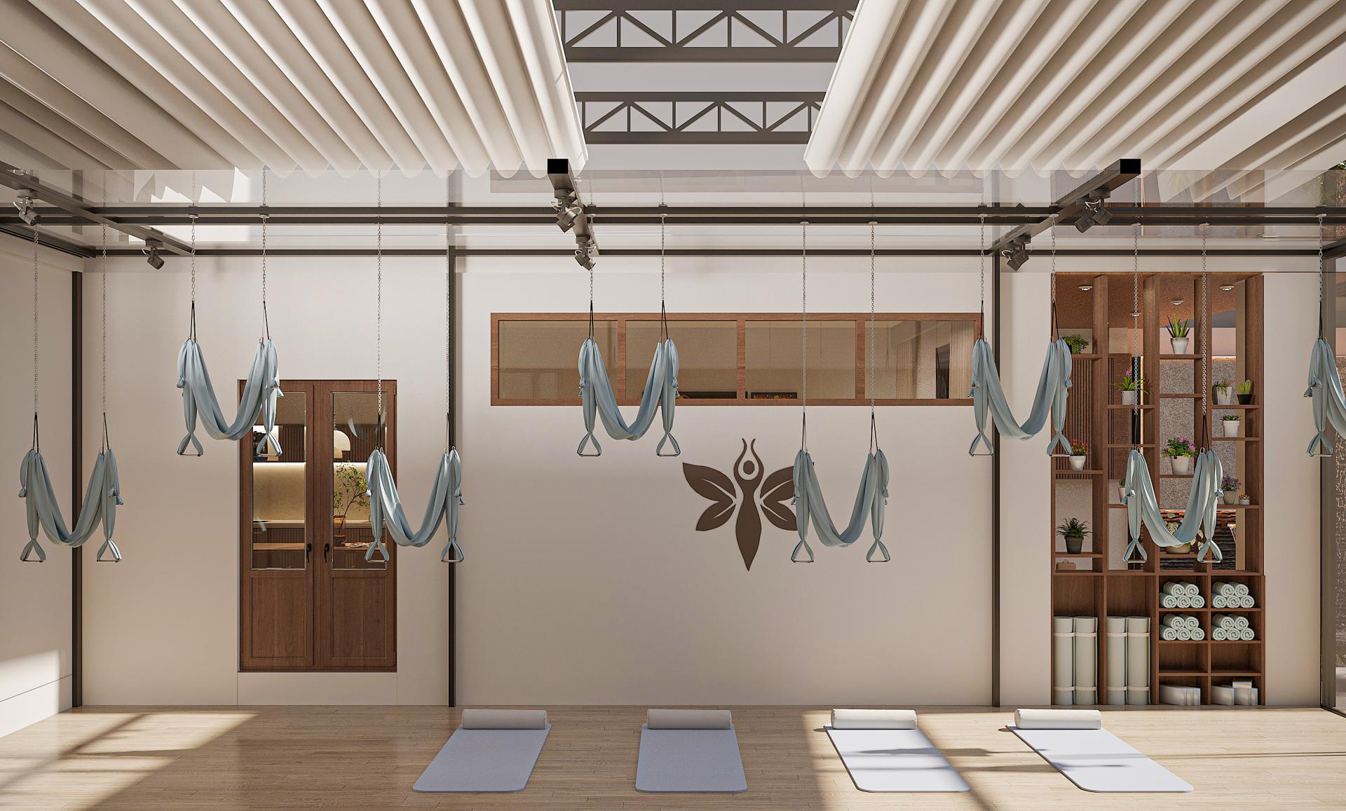 Khu vực dạy yoga bay Khu vực dạy yoga bay