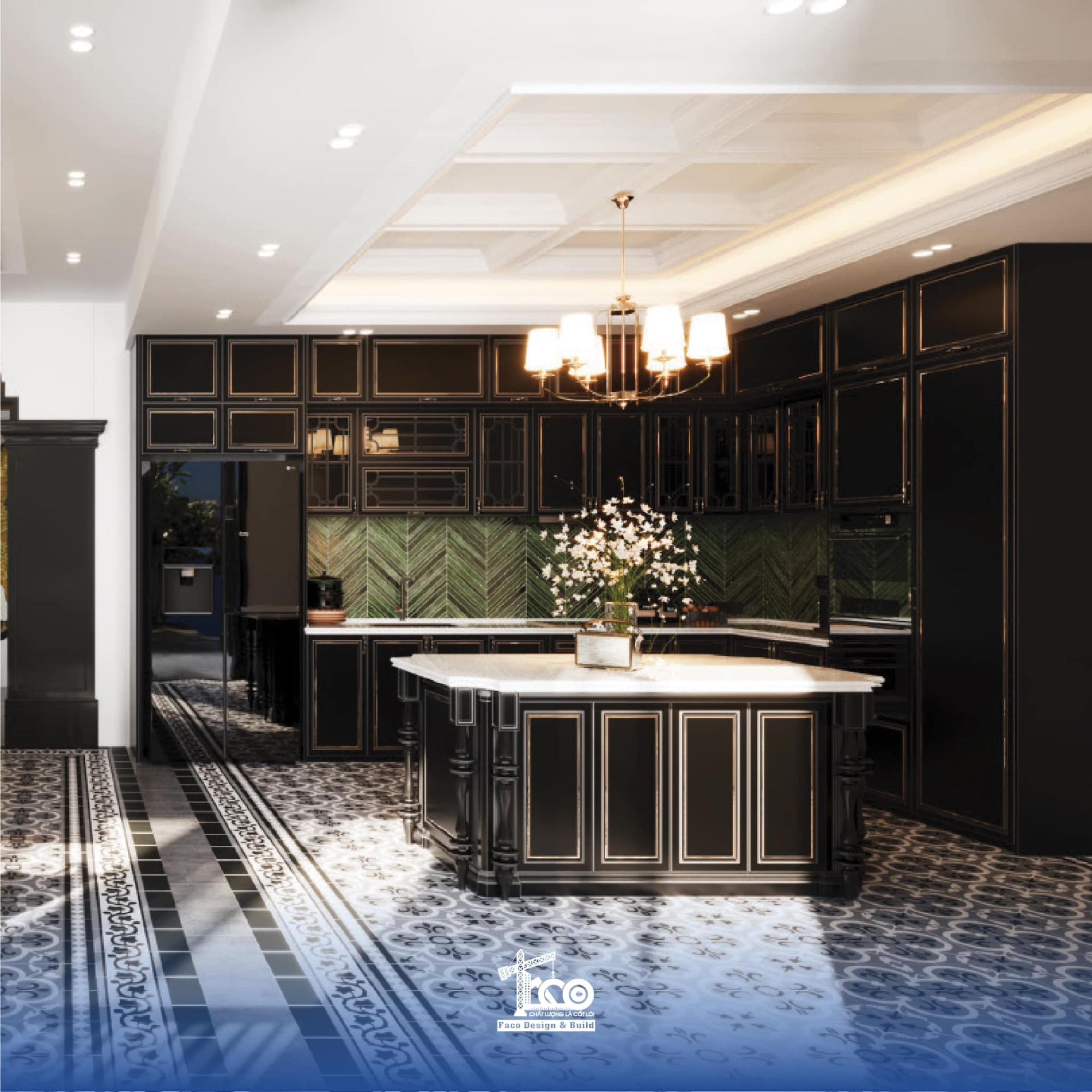 Thiết kế phòng bếp Indochine Thiết kế phòng bếp Indochine