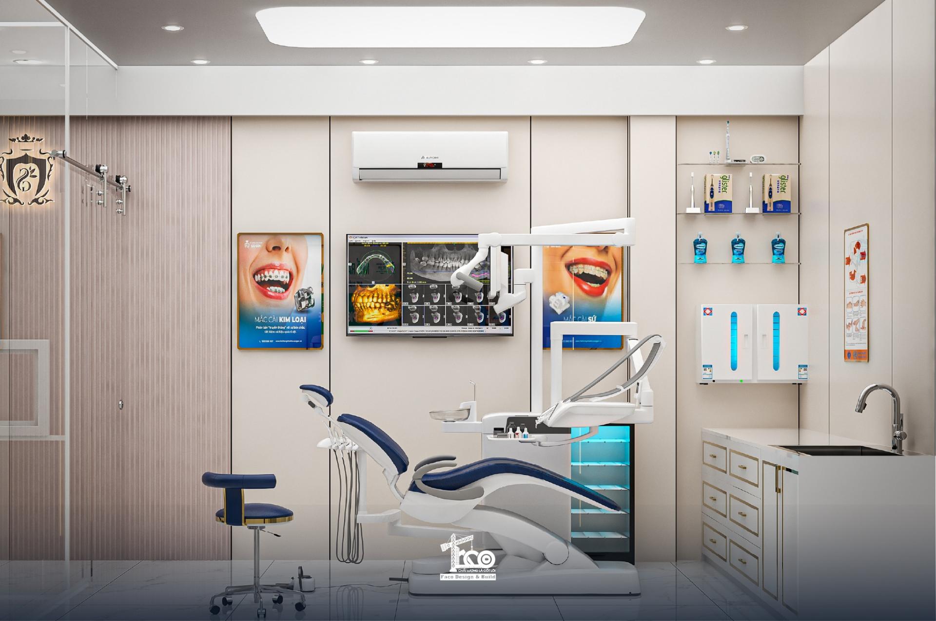 Thiết kế phòng khám nha khoa diện tích nhỏ dưới 50m2 Thiết kế phòng khám nha khoa diện tích nhỏ dưới 50m2