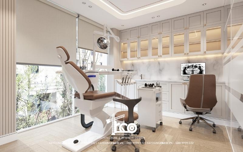 Phòng khám VIP khép kín thuộc dự án thiết kế nha khoa đẹp giúp bảo đảm tối đa tính riêng tư cho khách hàn