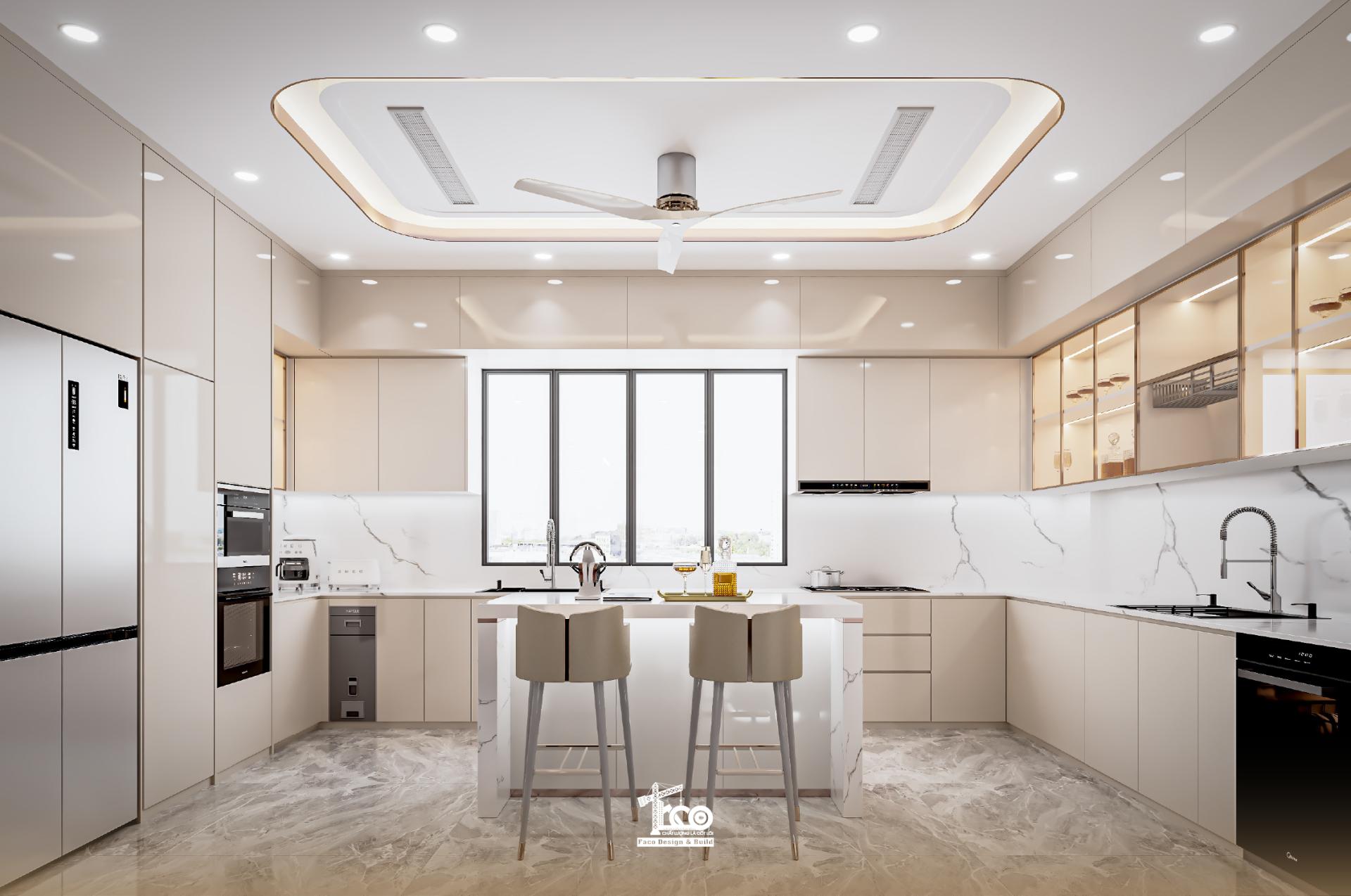 Khu vực bếp được khai thác triệt để ánh sáng tự nhiên Khu vực bếp được khai thác triệt để ánh sáng tự nhiên