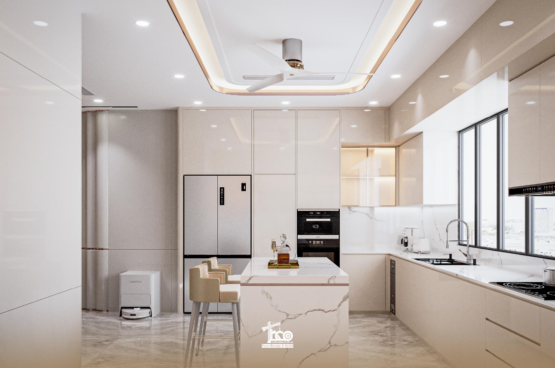 Tủ bếp kịch trần tăng không gian lưu trữ Tủ bếp kịch trần tăng không gian lưu trữ