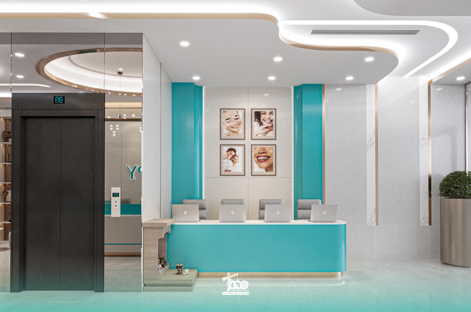 Quầy lễ tân nha khoa cá tính nhưng không hề phô trương Quầy lễ tân nha khoa cá tính nhưng không hề phô trương