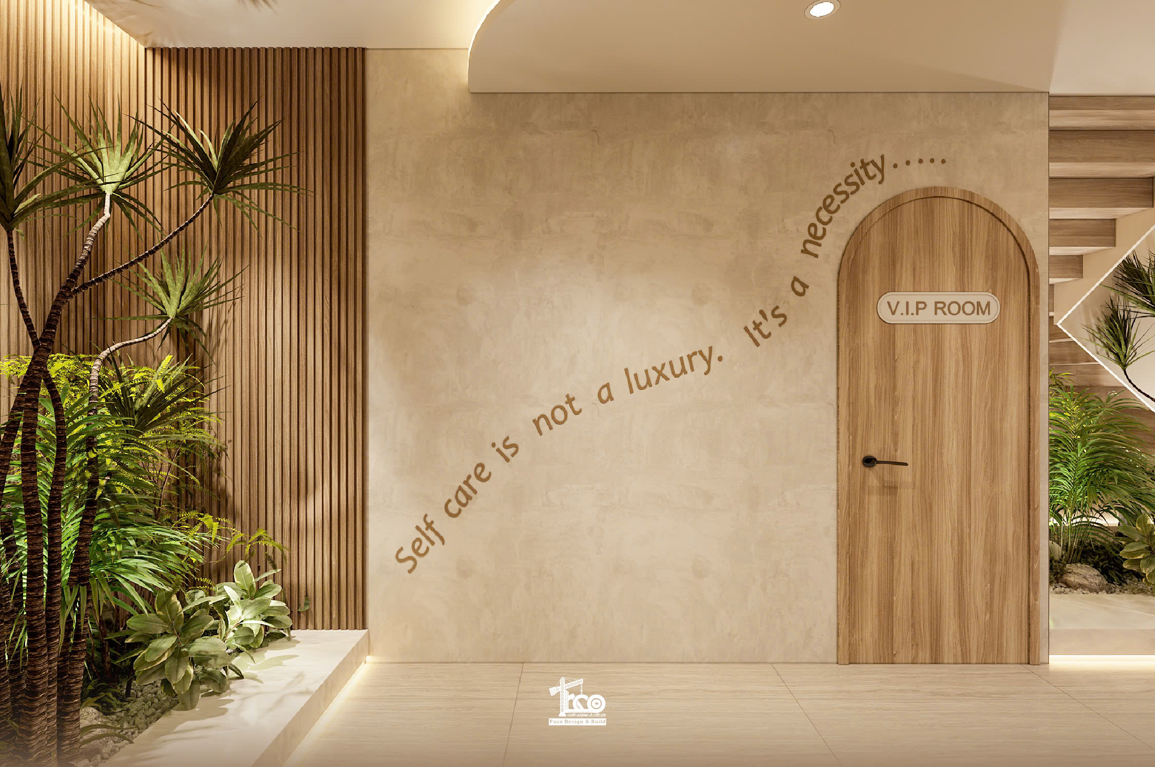 Review Thiết Kế 3D Aura Sanctuary Spa – Dòng Chảy Chữa Lành Nơi Không Gian Tĩnh Lặng Thiết kế khu vực hành lang và khu chuyển tiếp spa