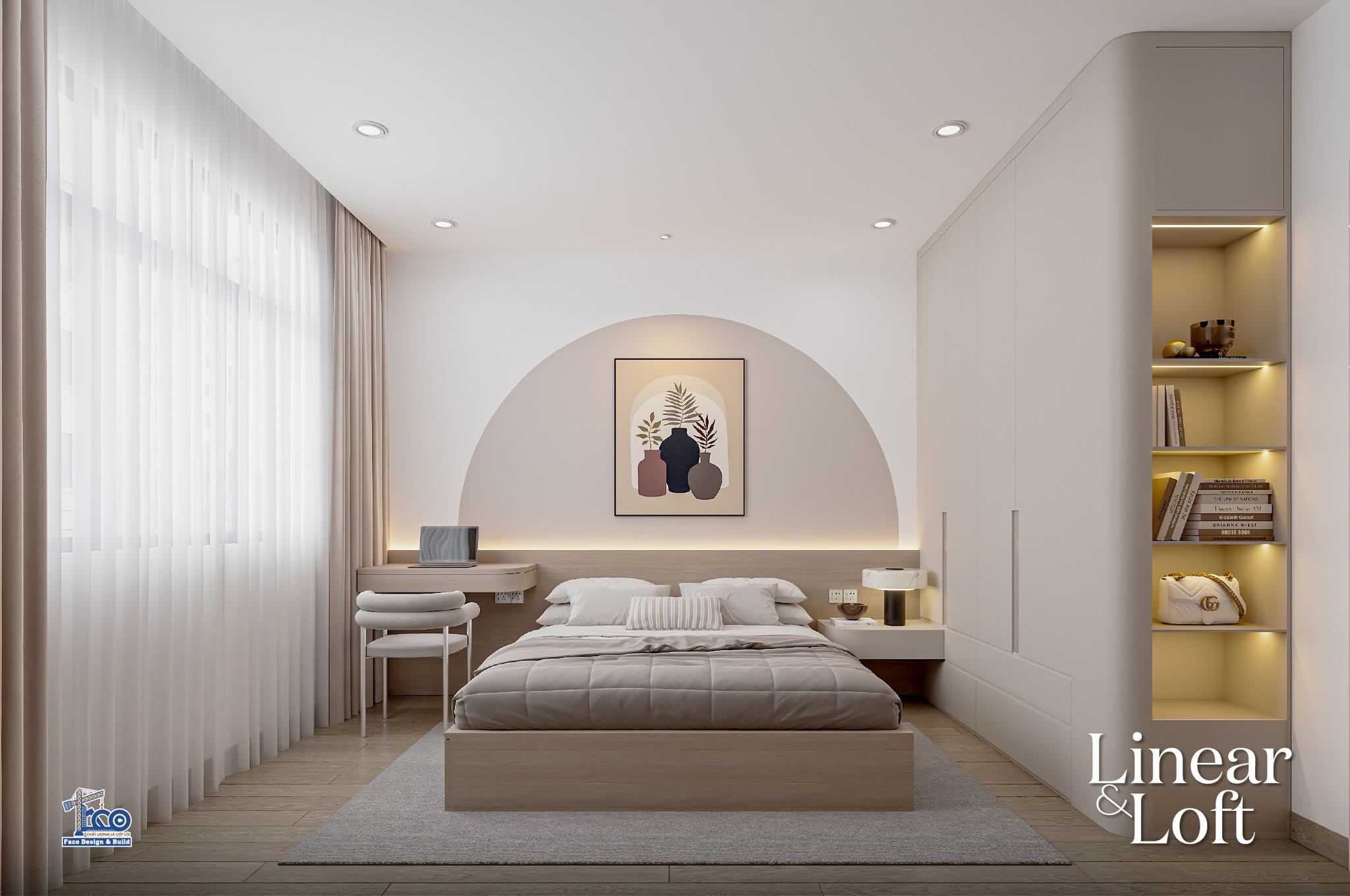 Linear & Loft – Nội Thất Nhà Phố Đà Lạt Sang Trọng, Tinh Tế Nghệ thuật phối ánh sáng và vật liệu