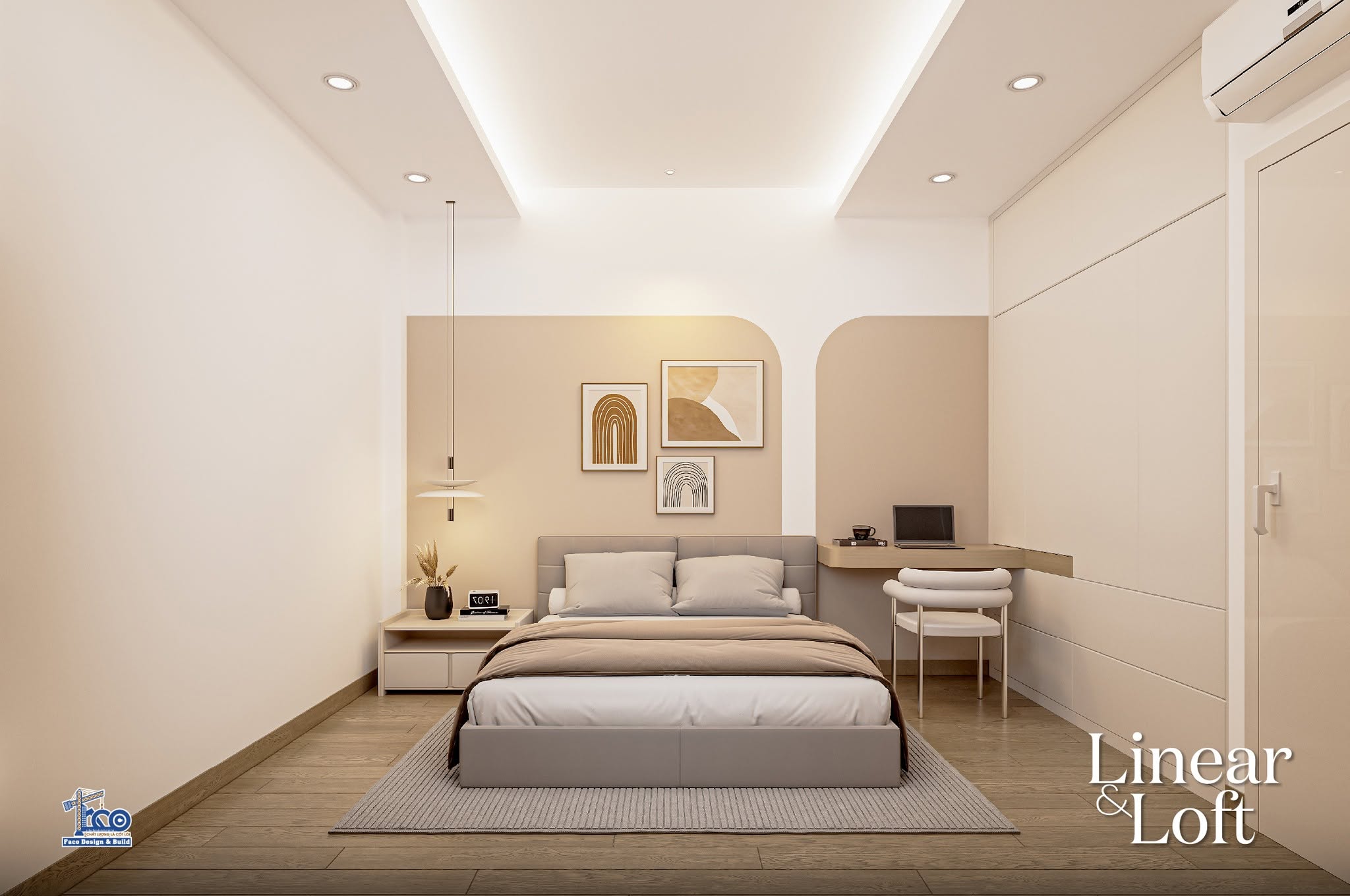 Linear & Loft – Nội Thất Nhà Phố Đà Lạt Sang Trọng, Tinh Tế Nội thất phòng ngủ hiện đại