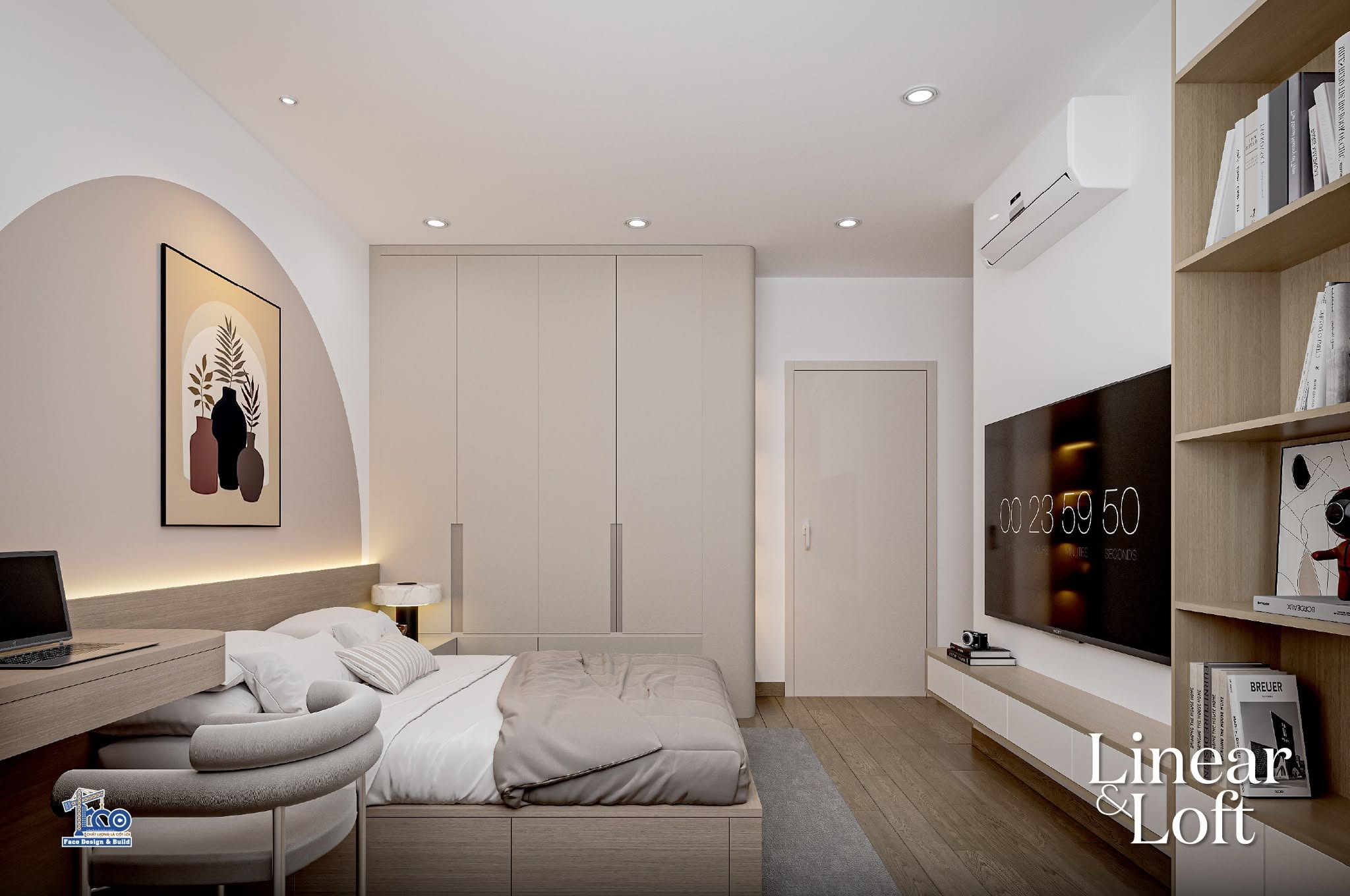 Linear & Loft – Nội Thất Nhà Phố Đà Lạt Sang Trọng, Tinh Tế Nội thất phòng ngủ nhỏ nhà phố anh Tâm