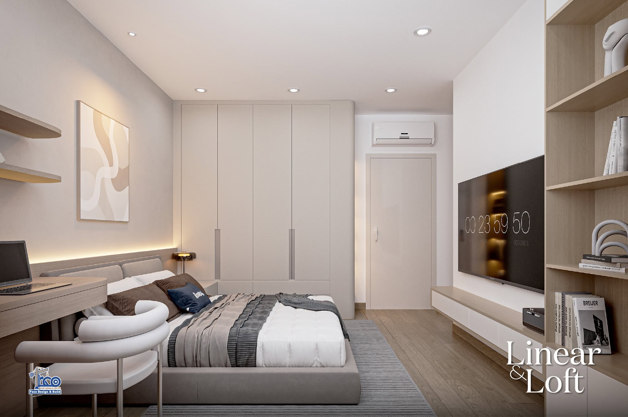 Linear & Loft – Nội Thất Nhà Phố Đà Lạt Sang Trọng, Tinh Tế Thiết kế phòng ngủ nhỏ nhà phố hiện đại tại Đà Lạt