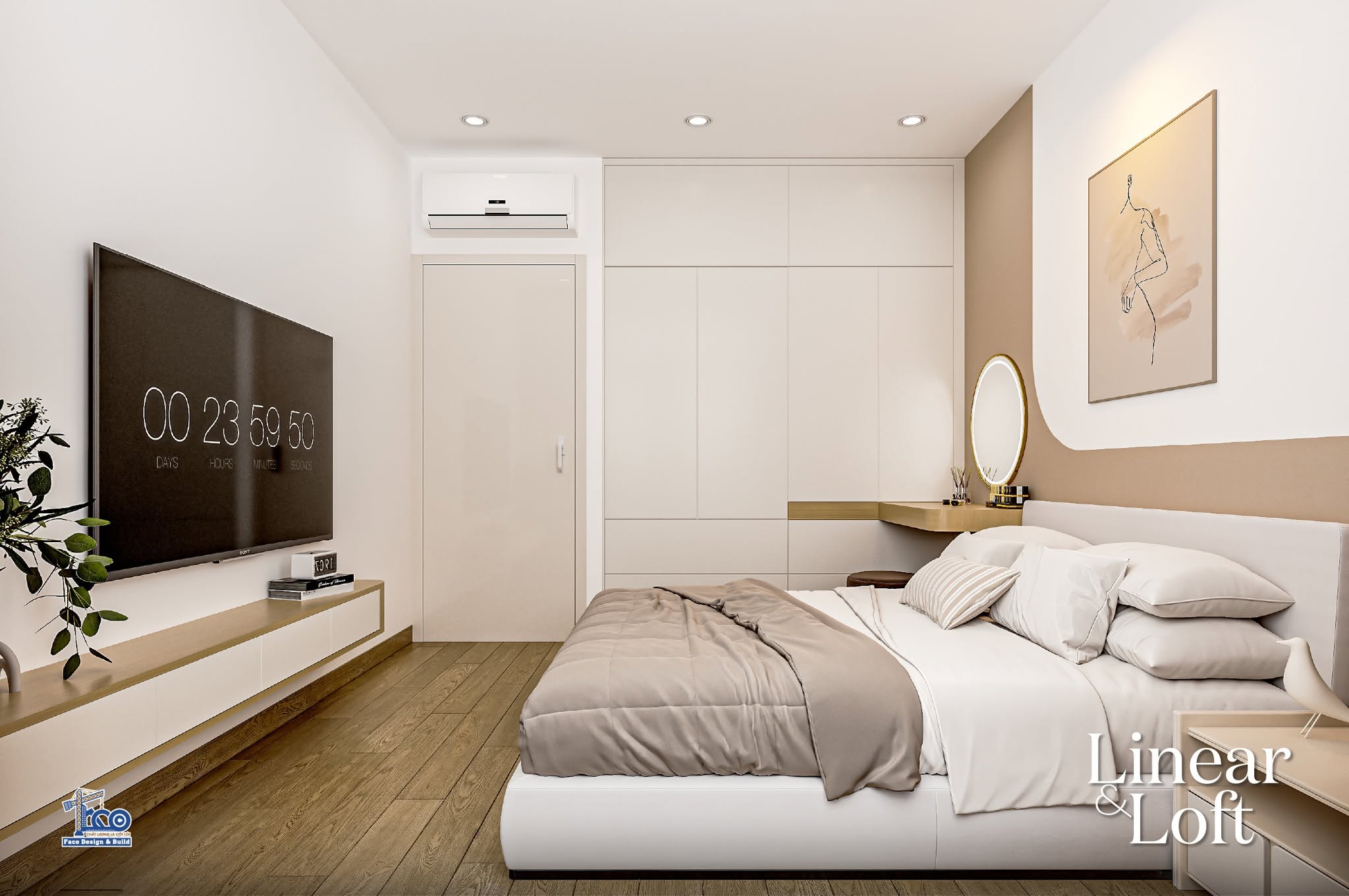 Linear & Loft – Nội Thất Nhà Phố Đà Lạt Sang Trọng, Tinh Tế Thiết kế phòng ngủ nhà phố