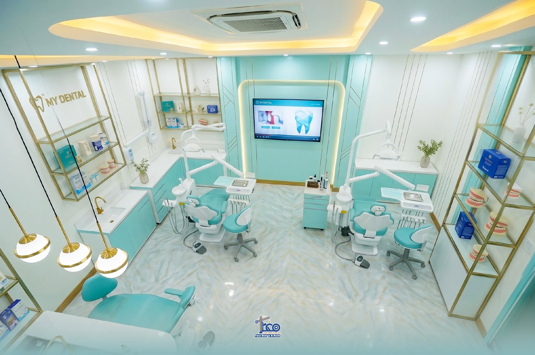Hạ Tầng Kỹ Thuật Nha Khoa: Những Thông Tin Cần Chốt Với Đơn Vị Trước Khi Thi Công Phòng khám nha khoa tone xanh cá tính và nghệ thuật